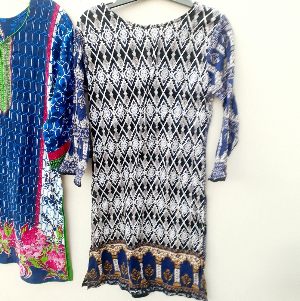 3 Ladies BOHO floral Retro Sleeve Mini Dress Tunic - Picture 2 of 9